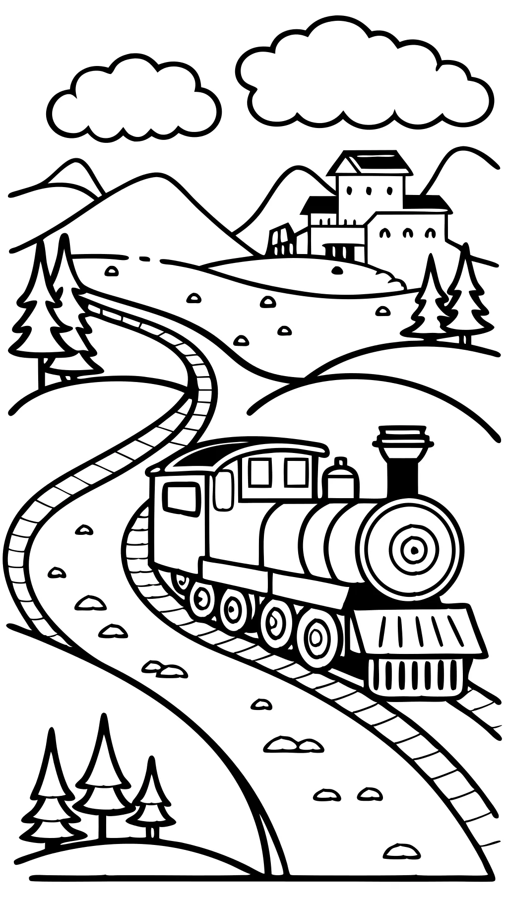 coloring page of a train